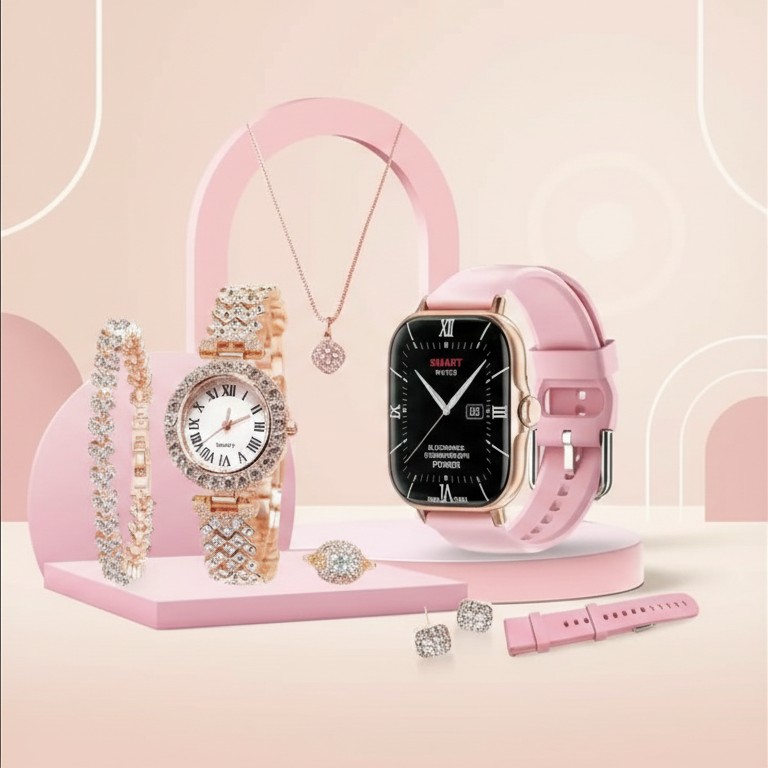 💖 A58 Smartwatch & Jewelry Set
